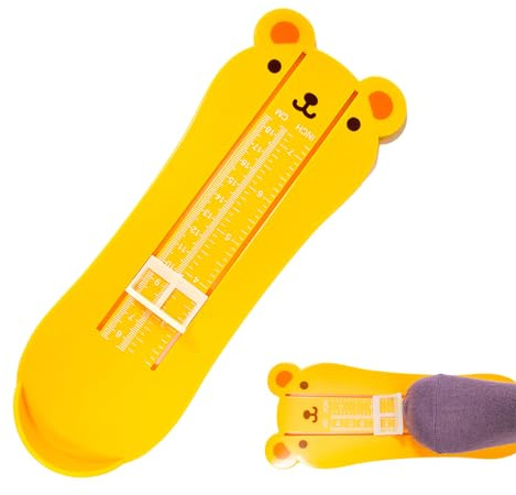 Diffaxy Fußmessgerät für Kinder, Schuhgrößenmesser Kinder, Fußmessgerät mit Doppelter Skala, Größenbereich 5,5–18,5 cm, Kinderfüße Genau Messen