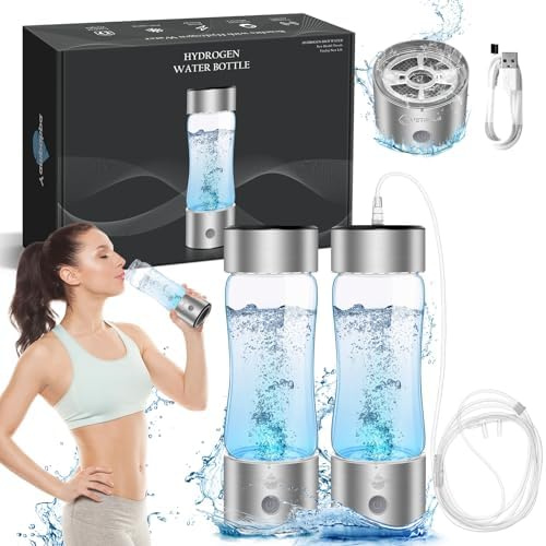 Hydrogen Water Bottle, 1600-2000 Hydrogen Water Bottle Generator, Hydrohealth Hydrogen Water Machine Improve Water in 3 Mins for Home, Office, Travel, Daily Drinking-2