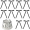 LunarCharm 10 Piece Cake Topper with Bow and Pearl, Vintage Cake Topper for Parties, Birthday Candle Accessories, Engagement Dessert Decoration, Black