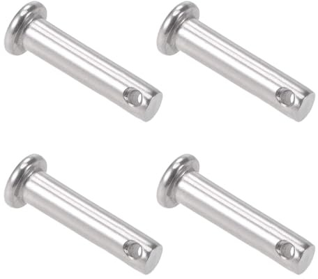 TA-VIGOR 6 x 25mm Clevis Pin Single Hole 304 Stainless Steel Flat Head 4pc | Link Hinge Pin Fastener for Mechanical Linkage, Ship Rigging, Fixed Parts