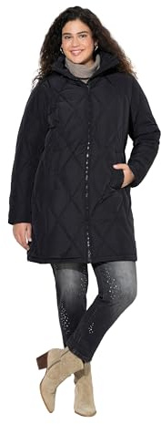 Ulla Popken Damen Spezialist Hyprar Steppmantel Mäntel, Schwarz, 54-56 EU