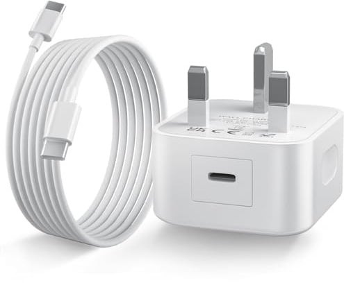 USB C Charger, 20W Super Fast Type C Charger, for iPhone 17 16 15 Charger | Fast Charger USB C Plug with 1.8M USB C to C Cable Compatible with iPhone 17/16/15/Pro Max/Pro/e/Plus/Series, iPad Pro/Air