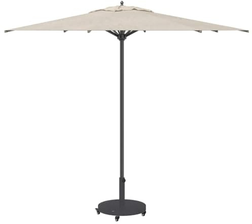 vidaXL Outdoor Umbrella Base Dark grey 48 x 48 x 32 cm Steel, Concrete, Outdoor Umbrella Base, Round, Modern Patio Support, Weatherproof Concrete Shade Stabilizer, UV-Resistant Garden Holder