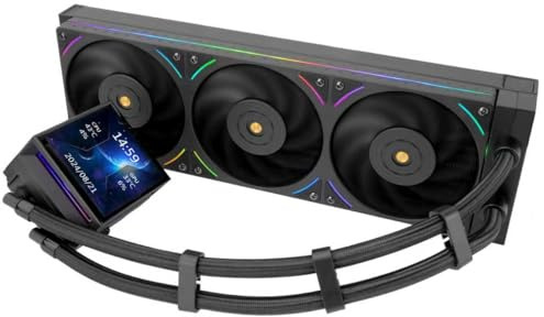 TR-Thermalright Hyper Vision 360 UB ARGB Black Liquid CPU Cooler,3.95’’ IPS LCD Screen with 480x480 Resolution-Magnetic,360mm Aio Radiator,for AM4/AM5,LGA1851/1700/115x