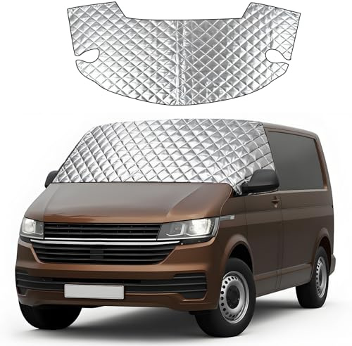 Frontscheibenabdeckung für VW T5 T6, Windschutzscheibenabdeckung, Hochwertige aluminiumfolie aus vliesstoff, Anti Schnee, Staubdicht, Verdickt aktualisierte VW Windschutzscheibenabdeckung