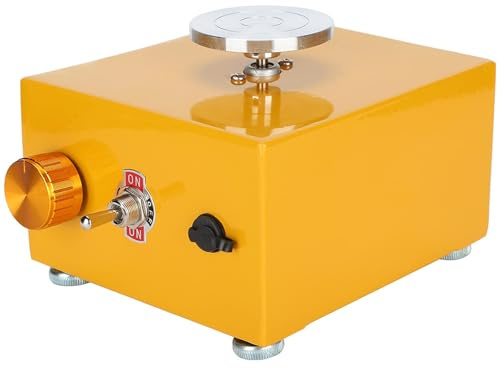 jcwwolk Square Mini Pottery Machine, Electric Ceramic Turntable Machine, 0-2000RPM Adjustable Speed, with Tools, for School Ceramic Teaching, Home Use