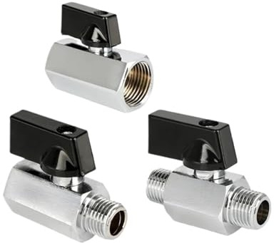 Kleines Messing-Kugelventil 1/8 1/4 3/8 1/2 Gewinde männlich zu weiblich Luftkompressor Wasser Gas Öl Absperrventil(Male To Male,3/8)