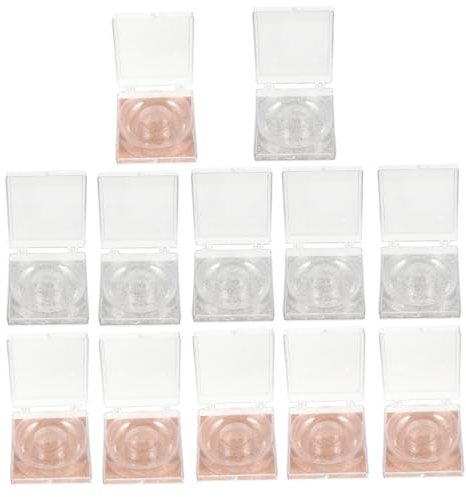 LIFKOME Transparente Kunststoff Wimpernbox 12 Stück mit Glitzernder Bodenkarte Versiegelte Aufbewahrung für Künstliche Wimpern Schützender Wimpern Organizer für Make Up und Reisen