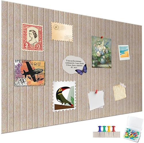 AMIGO Grande plaque en liège de 60 x 40 cm - Tableau d'affichage décoratif,mur en liège fait de feutre -1 cm d'épaisseur -Tableau photo pliable avec ruban adhésif autocollant,Chameau foncé
