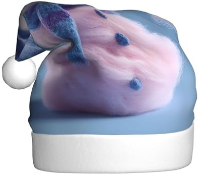 HHGFASD Marshmallow-Schneemann-Muster Weihnachtsmütze für Erwachsene, Material ist weich und leicht