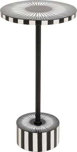 Kare Design Besitelltisch Iris, Schwarz/Weiß, Ø25cm, Ablagetisch, Couchtisch, Wohnzimmertisch, Blumenständer