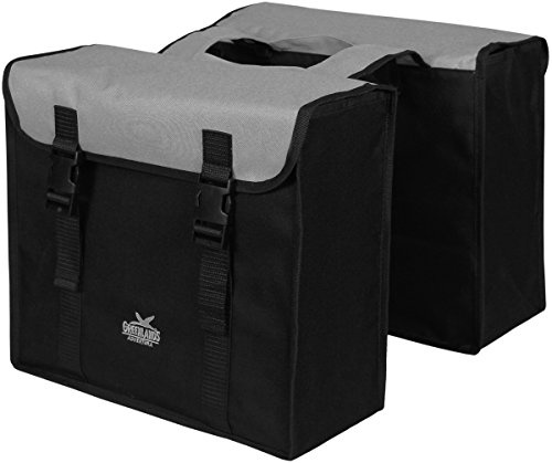 Greenlands Fahrradtasche Doppeltasche Gepäckträgertasche schwarz OT-4546 (schwarz Silber)