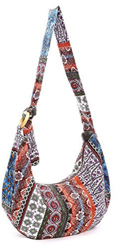 LUOEM Thai Hobo Crossbody Tasche Umhängetasche Messenger Bag Hippie Boho böhmischen Geldbörse