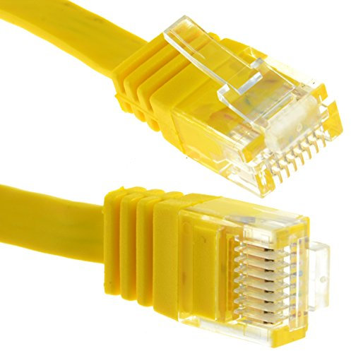 kenable FLAT CAT6 Ethernet LAN Patch Cable Low Profile GIGABIT RJ45 10m Yellow