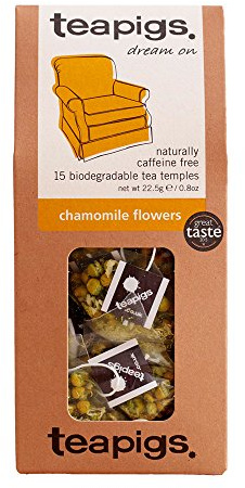 teapigs Chamomile Herbal Tea Bags - Whole Flowers for a Sweet & Relaxing Tea - Naturally Caffeine-Free - Great Taste Award Winner - 15 Biodegradable Tea Temples (1 Pack)
