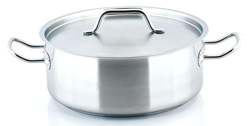 METRO Professional Olla con tapa plana, Ø 28 cm, 6,5 L