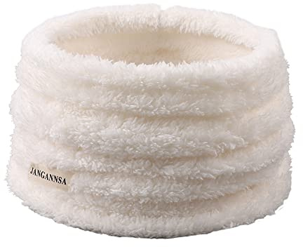 JANGANNSA Fleece Kids Scarf - Warm Winter Autumn Neck Warmer 1-6Y (White)
