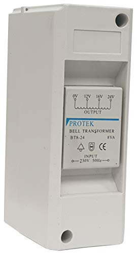 PROTEK Bell Transformer 16V for Smart Video Door Bell Enclosure Wall Mounted 2 Module (BT8-16 16V Transformer) Smart Home