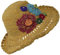 Gheri Sombrero de paja de algodón de cáñamo Panamá de ala ancha para verano, vacaciones, paja, colorido arco iris, C, Talla única