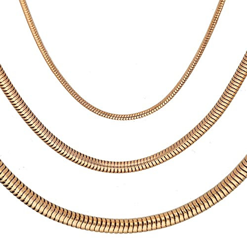 Max Palmer Schlangenkette Edelstahl Rosegold - [63.] Dicke: 3,2mm - Länge: 80cm