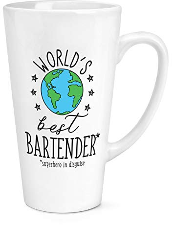 World's Meilleur Barman 17oz Grand Tasse à Café Latte Tasse