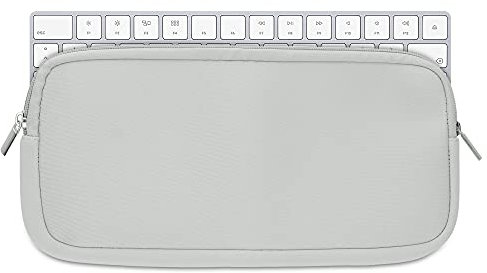 kwmobile Custodia Tastiera Wireless Compatibile con Apple Magic Keyboard - Porta Tastiera PC Portatile - Copri Tastiera Computer Grigio Chiaro