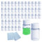 GZcaiyun Lot de 50 flacons en Plastique Portable avec Bouchon à vis 20 ML pour cosmétiques, Camping, Voyage, shampoing, Lotion, avec 2 Autocollants
