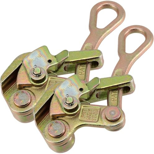 JOIKIT 2 PCS 1 T Cable Grip Wire Grip Puller Wire Gripper Steel Cable Pulling Tool for Wire Rope Pulling, 2204 Lbs