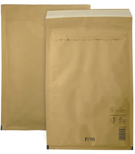 Netuno 50 Stück Versandtaschen gepolstert F6 240 x 350 mm Braun haftklebend Luftpolstertaschen Luftpolsterumschläge Polsterumschläge Briefumschläge gepolstert Recycling Versandtaschen