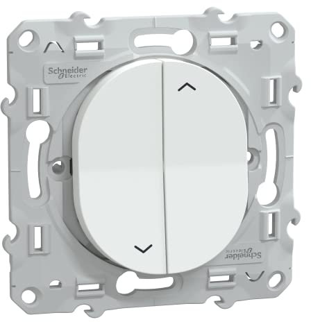 Schneider Electric - Ovalis - interrupteur 2 boutons pour volet roulant- 6AX -Blanc - S320208