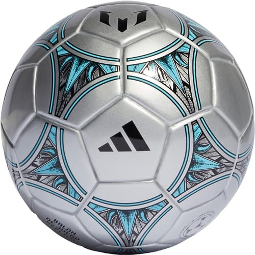 adidas Messi Mini Soccer Ball Silver Metallic/Black/Bliss Blue 1