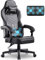 Dowinx Gaming Stuhl Racing Gamer Stuhl mit Frühling Kissen, Ergonomischer Gaming Sessel mit Massage, Bürostuhl PU Leder PC-Stuhl Verbreiterte Rückenlehne 150KG (Schwarz Grau)