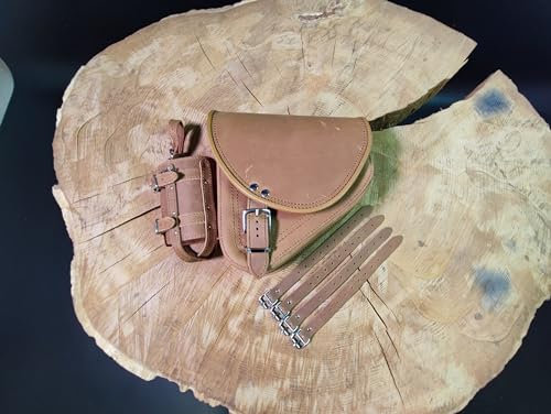ORLETANOS Werkzeugtasche Diablo Hellbraun kompatibel mit Harley Davidson Softail Heritage Breakout Fat Bob Street Bob Starrahmen HD Leder Packtasche