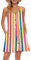 AUSELILY Damen Kleider Sommer Spaghettiträger Knielang Strandkleider Kurz V Ausschnitt Kleid Leicht Mit Taschen Sommerkleid Für Frauen