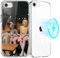 Yoedge Personalised Mobile Phone Case for iPhone 8/7/SE 2020/SE 2022 4.7 Inches, [Compatible with MagSafe] Magnetic Case with Photo Image Text Protective Case Design Yourself, Transparent Soft Thin