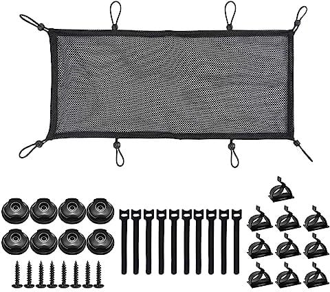 LongZYU Under Desk Cable Tray Flexible Cable Management Under Desk Black Finally Desk Cable Tidy Cable net with 8 holder 8 screws 10cable ties and 10 cable clips for Under Desk Cable Management