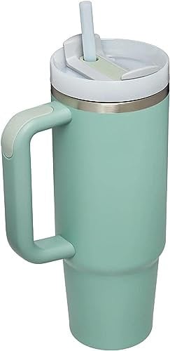 YOUEXPERT Tumbler da 30 oz con manico e disegno, Tumbler isolato con coperchio e disegno, tazza da 30 oz in acciaio inox acqua fondo sport viaggio coppa per eucalipto