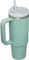 30oz Tumbler with Handle and Straw, Insulated Lid and Straw, 30 oz Cup Stainless Steel Water Bottle Outdoor Sports Travel Tumblers - Eucalyptus