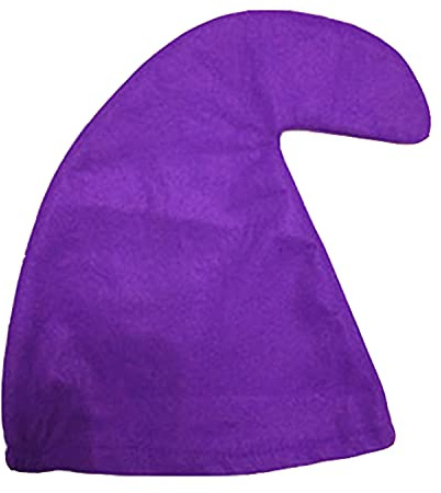 jokeshop Gartenzwerg Lockiger Hut Sieben Zwerge Zwerge Schlumpf Hüte Märchen Faschingskostüm (Lila)