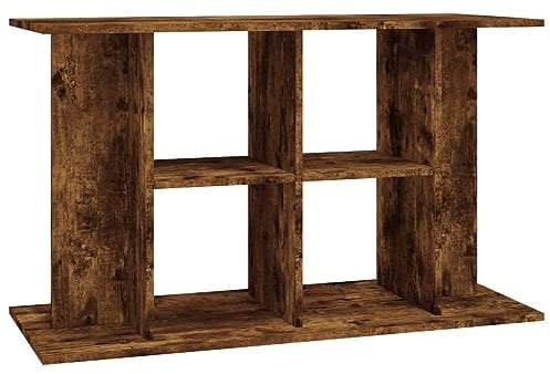 vidaXL Smoked Oak Engineered Wood Aquarium Stand - Sturdy Fish Tank Display & Storage Base