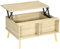 HOMCOM Table Basse rectangulaire avec Plateau relevable 2 niches et Coffre en Bois Aspect Bois Clair