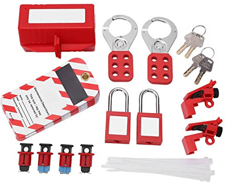 Kit de Bloqueo y Etiquetado de Disyuntor Eléctrico de Seguridad, Candado de Seguridad, Juego de Cerrojos Loto para Candados Industriales con Llave