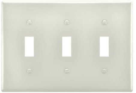 Plaques murales décoratives pour interrupteur - 3 prises de courant - Pour salle de bain, chambre à coucher, salon - Ivoire