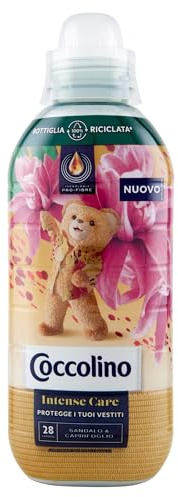 Coccolino Intense Care Ammorbidente Sandalo e Caprifoglio, 28 Lavaggi, 1 flacone da 645 ml