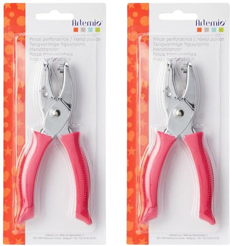 Artemio VIHCP603 Pince Perforatrice Rond Plastique 9,5 x 2 x 21 cm - Coloris aléatoire (Lot de 2)