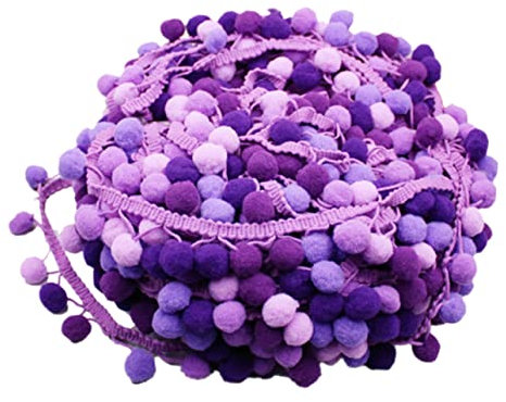 Operitacx 5 Pompons Zum Basteln Bommelborte Aus Nylon Bommelfransenbesatz Girlandendekor Kugel Trimmen Mini-quastenband Stickband Geschenkband Quastenbesatz Hutdekoration Violett Kugelförmig