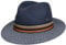Lipodo Chapeau en Paille Corinaldo Bogart Homme - Made in Italy de Soleil avec Ruban Gros Grain Été Printemps-été - XL (60-61 cm) Bleu foncé