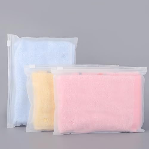 Svaldo Sacchetti da Viaggio, 50 Pezzi 20 * 14cm Sacchetti Richiudibili, Bustine per Vestiti, Sacchetti da Viaggio per Valigia, Buste con Zip per Cosmetico, Asciugamano (con Fori di Sfiato)