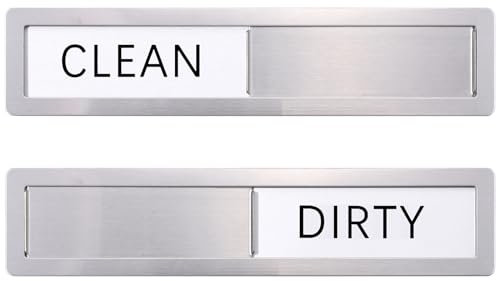 Premium Stainless Steel Dishwasher Clean Dirty Sign,Easy Read,Scratch Free,Universal Dishwasher Indicator for Kitchen Use,Unique and Stylish Look Home Accessories,Kitchen Décor,Silver
