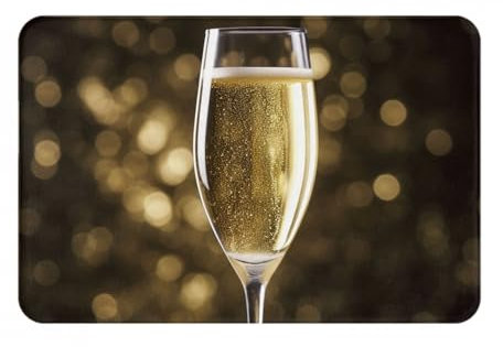 MMSJSBVY Champagner-Fußmatte, langlebig, rutschfest, Flanell-Fußmatte für Küche, Badezimmer, Waschküche, Wohnzimmer, Terrasse usw., 40,6 x 61 cm